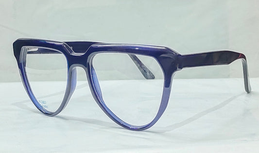 Classic Blue glossy sheet eyewear frame with Blue Cut lenses – unisex stylish glasses on a white background